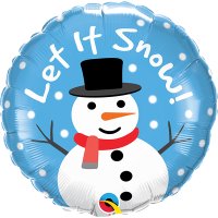(image for) 18" Let It Snow Snowman Foil Balloons