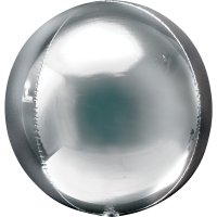 15" Silver Colour Orbz Foil Balloons 3pk