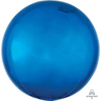 15" Blue Colour Orbz Foil Balloons 3pk
