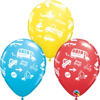 11" Transportation Latex Balloons 25pk