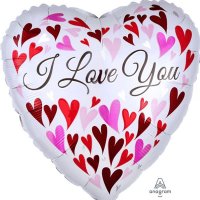 18" Love You Happy Heart Foil Balloons