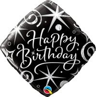 18" Birthday Elegant Sparkles And Swirls Foil Balloons