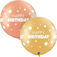 (image for) 30" Birthday Big & Little Dots Latex Balloons 2pk