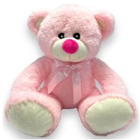 11" Pink Bear With Ribbon Plush Toy