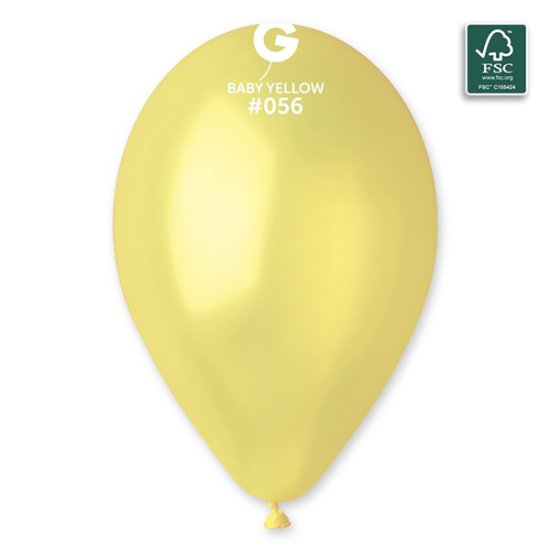 (image for) 13" Metallic Baby Yellow Latex Balloons 50pk