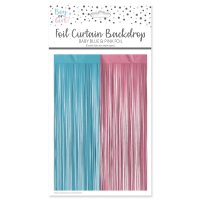 Pink & Blue Foil Shimmer Curtain Backdrop