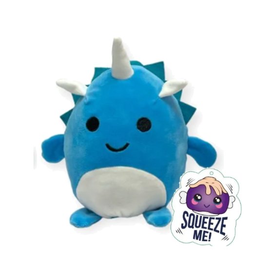 10 Blue Dinosaur Squeezable Soft Toy | Go International, UK