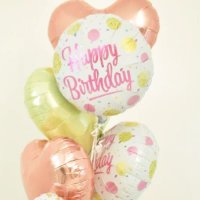14" Happy Birthday Gold & Pink Foil Balloons