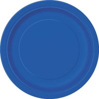 9" Royal Blue Paper Dinner Plates 8pk