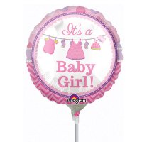 (image for) 9" Shower With Love Baby Girl Air Fill Balloons