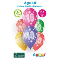 (image for) 13" Cosmic Stars Age 10 Retail Latex Balloons 6pk