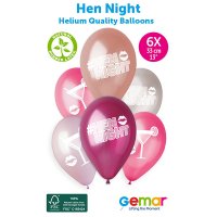 (image for) 13" Hen Night Retail Latex Balloons 6pk