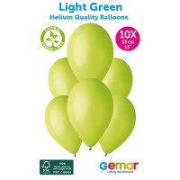 (image for) 13" Light Green Retail Latex Balloons 10pk