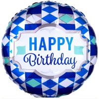 (image for) 18" Happy Birthday Tie Pattern Foil Balloons