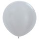 (image for) 36" Satin Silver Latex Balloons 2pk