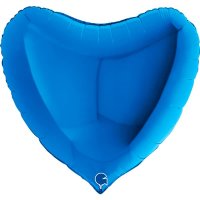 36" Grabo Blue Heart Shaped Foil Balloons