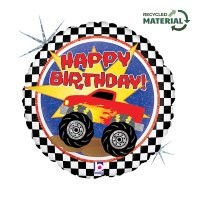 (image for) 18" Happy Birthday Monster Truck Foil Balloons