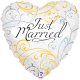 (image for) 18" Just Married Filigree Holographic Foil Balloons