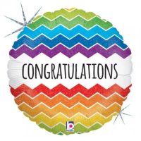 (image for) 18" Chevron Congratulations Foil Balloons