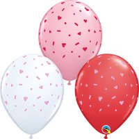 11" Hearts & Speckles Assorted Latex Balloons 25pk