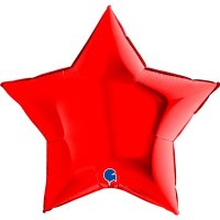 36" Grabo Red Star Foil Balloons