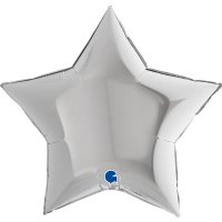 36" Grabo Silver Star Foil Balloons