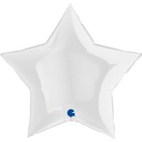 36" Grabo Satin White Star Foil Balloons