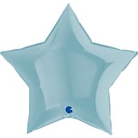 (image for) 36" Grabo Pastel Blue Star Foil Balloons