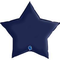 (image for) 36" Grabo Satin Navy Blue Star Foil Balloons