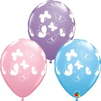 11" Beautiful Butterflies Assorted Latex Balloons 25pk