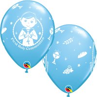11" Blue First Holy Communion Latex Balloons 25pk