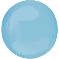 15" Pastel Blue Colour Orbz Foil Balloons 3pk