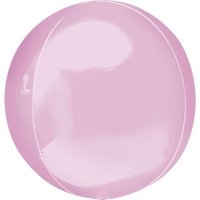 15" Pastel Pink Colour Orbz Foil Balloons 3pk