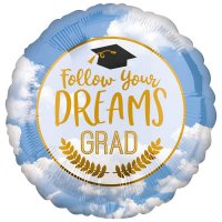 18" Follow Your Dreams Grad Foil Balloons