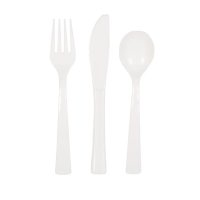 White Assorted Cutlery 18pk