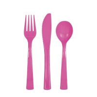 Hot Pink Assorted Cutlery 18pk