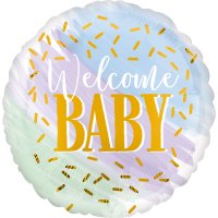 18" Welcome Baby Water Colour Foil Balloons