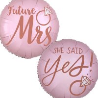 18" Blush Wedding Future Mrs Foil Balloons