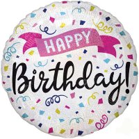 (image for) 18" Happy Birthday Sparkle Banner Foil Balloons