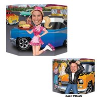Double Sided Car Hop/Greaser Photo Prop