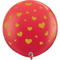 3ft Random Hearts A Round Latex Balloons 2pk