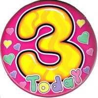 3rd Birthday Girl Jumbo Badge
