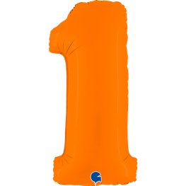 (image for) 40" Grabo Matte Orange Number 1 Shape Balloons