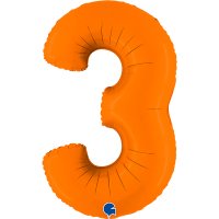 (image for) 40" Grabo Matte Orange Number 3 Shape Balloons