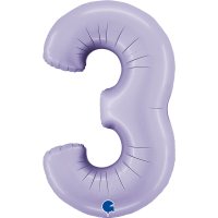 40" Grabo Satin Lilac Number 3 Shape Balloons