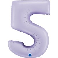 40" Grabo Satin Lilac Number 5 Shape Balloons