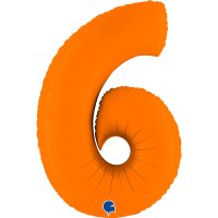 (image for) 40" Grabo Matte Orange Number 6 Shape Balloons