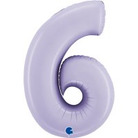 40" Grabo Satin Lilac Number 6 Shape Balloons