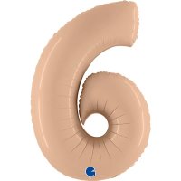 (image for) 40" Grabo Satin Nude Number 6 Supershape Balloons