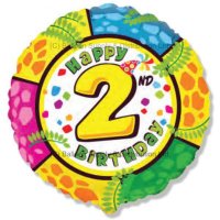 18" Happy 2nd Birthday Foil Balloons